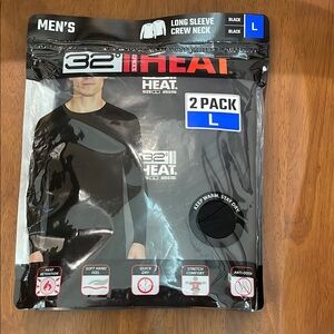 32 Degrees Men's Heat Black Crew Neck 2-Pack